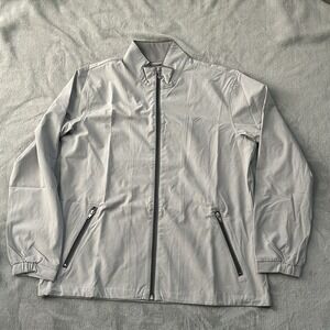 Linksoul Mens XL Full Zip Golf Jacket Gray Stretch Lightweight Windbreaker NWOT